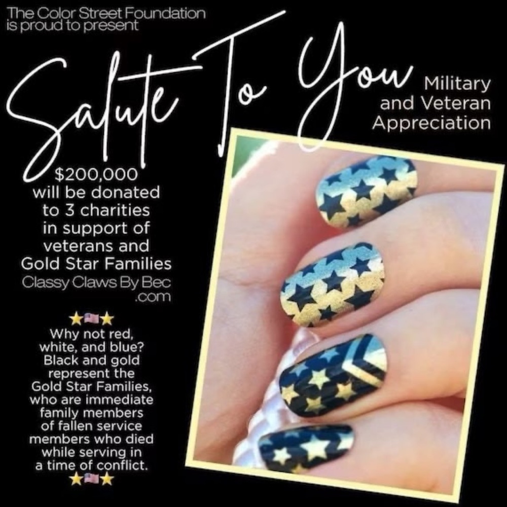 Color Street Salute to You Soldier Appreciation nail polish strip wraps